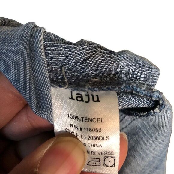 Laju Chambray Shift Dress Size L - Picture 7 of 9